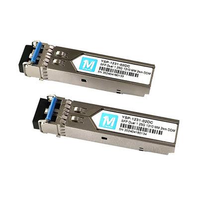 Glasfasertransceiver 1.25G Duplex 1310nm LC-Konnektor DDM 1000BASE MMF/SMF Steckerfähiger SFP-Transceiver für eine Entfernung von 2 km