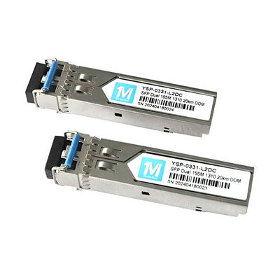 Langstrecken 155M Duplex 20km 1310nm LC-Konnektor DDM 100BASE SMF Glasfasermodul Steckstofffähiger SFP-Transceiver für FTTX