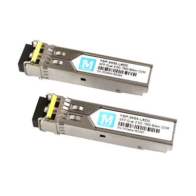 Datenrate 2.5G Duplex 80km 1550nm LC-Konnektor DDM Steckerfähiger SFP-Transceiver für Fernübertrager mit Glasfaser