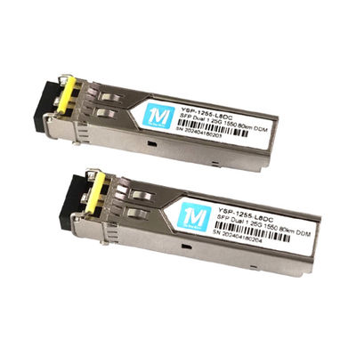 1.25G Duplex 80km 1550nm LC Connector DDM 1000BASE SMF Fiber Optic Module Steckstofffähiger SFP-Transceiver 3.3V