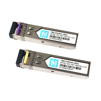 80 km Entfernung Zeit 3 Jahre LC-Konnektor DDM WDM Simplex-Optikmodul Transceiver SFP-Modul 155M BIDI 1490nm/1550nmn