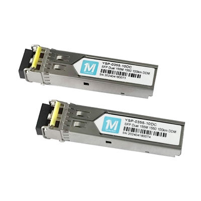 155M Duplex 100km 1550nm LC-Konnektor DDM 100BASE SMF Glasfasermodul Steckerfähiger SFP-Transceiver zur Datenübertragung