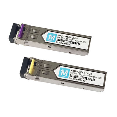1.25G BIDI 60km 1490nm/1550nm LC-Konnektor DDM WDM Simplex-Optikmodul Transceiver SFP-Modul für schnelle FTTX-Netzwerke