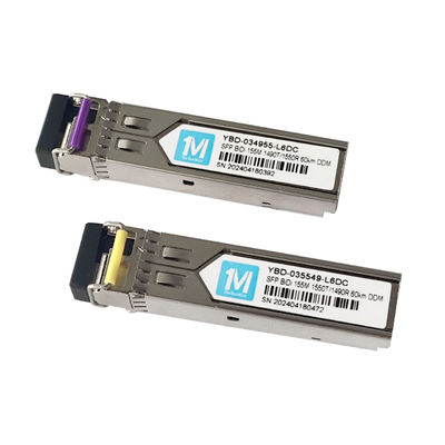 FTTX Zeitfaseroptischer Transceiver 155M BIDI 60km 1490nm/1550nm LC-Konnektor DDM WDM Simplex SFP-Modul für Zeit FTTX