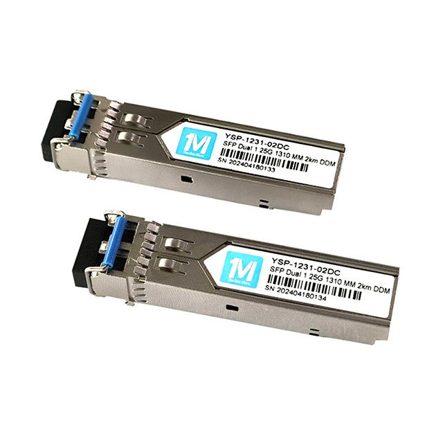 Glasfasertransceiver 1.25G Duplex 1310nm LC-Konnektor DDM 1000BASE MMF/SMF Steckerfähiger SFP-Transceiver für eine Entfernung von 2 km