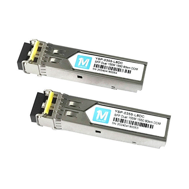 3 155M Duplex 80km 1550nm LC-Anschluss DDM 100BASE SMF Glasfasermodul Steckerfähiger SFP-Transceiver
