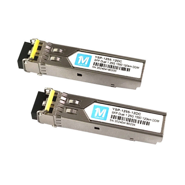SMF-Fasentyp 120km Entfernung 1,25G Duplex 1550nm LC-Anschluss DDM Steckerfähiger SFP-Transceiver für Glasfasermodul