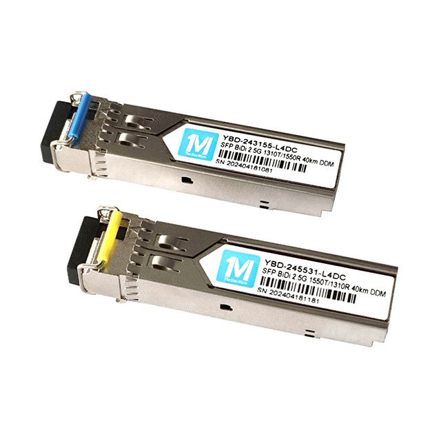 SMF-Faschtyp 2.5G BIDI 40km 1310nm/1550nm LC-Konnektor DDM WDM Simplex-Optikmodul Transceiver SFP-Modul