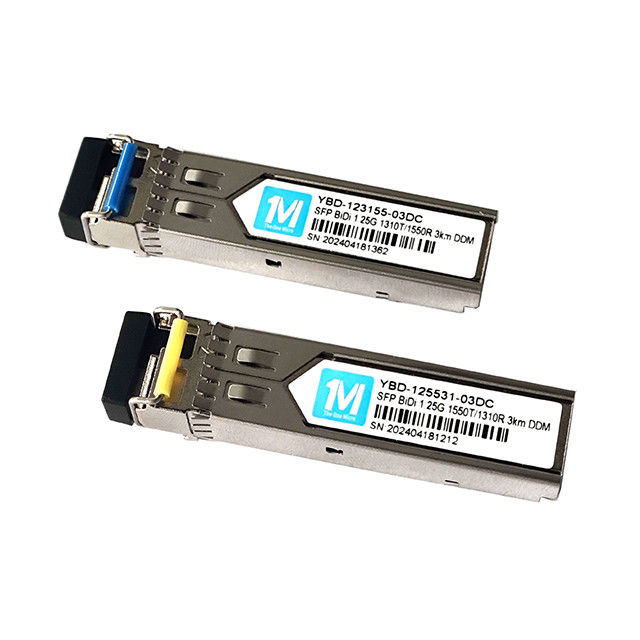 Glasfasertransceiver 1.25G BIDI 3km 1310nm/1550nm LC-Konnektor DDM WDM Simplex-optisches Modul Transceiver SFP-Modul