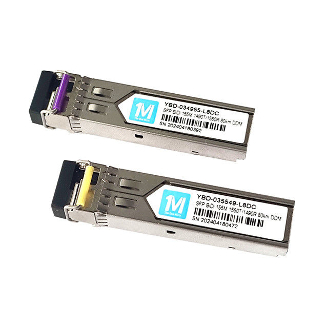 80 km Entfernung Zeit 3 Jahre LC-Konnektor DDM WDM Simplex-Optikmodul Transceiver SFP-Modul 155M BIDI 1490nm/1550nmn