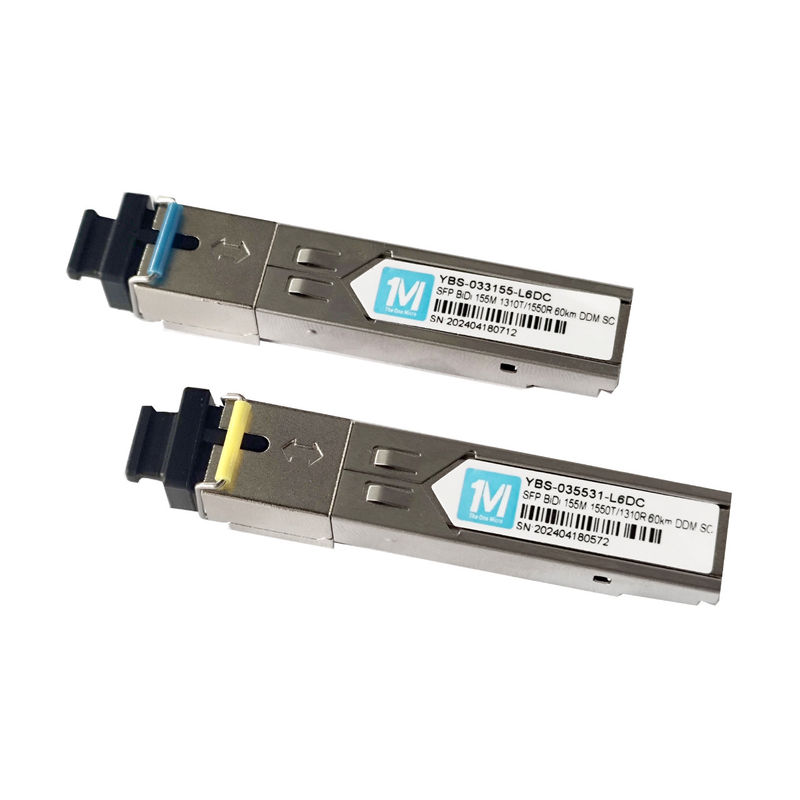 155M BIDI 60km 1310nm/1550nm SC Connector DDM WDM Simplex Optical Module Transceiver SFP Modul für Telekommunikationsanwendungen