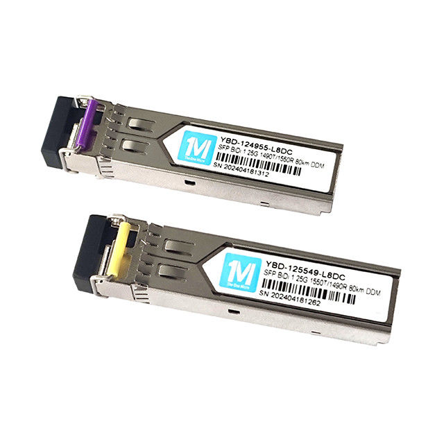 SMF 1.25G BIDI 80km 1490nm/1550nm LC Connector DDM WDM Simplex Optical Module Transceiver SFP Modul im Wiegand Netzwerk