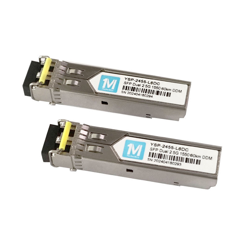 60km Entfernung 2.5G Duplex 1550nm LC Connector DDM SMF Glasfasermodul Steckfähiger SFP-Transceiver für Bandbreitennetzwerk