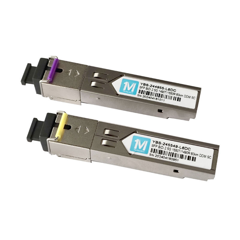 Netzwerk POE Wellenlänge 1490nm/1550nm SC-Konnektor DDM WDM Simplex-Optikmodul Transceiver SFP-Modul 2.5G BIDI 60km
