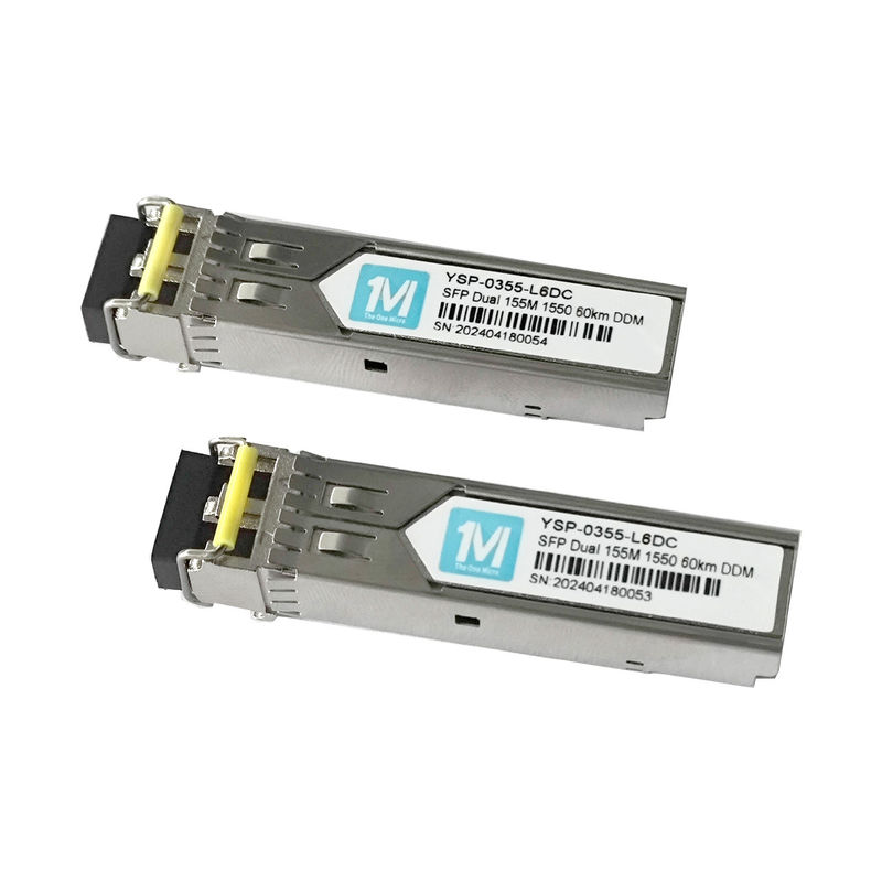 Netzwerkkommunikation 155M Duplex 60km 1550nm LC-Konnektor DDM 100BASE SMF Glasfasermodul Steckerfähiger SFP-Transceiver