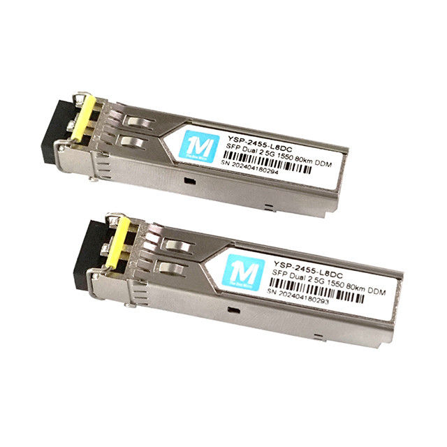 2.5G Duplex 60km 1550nm LC-Anschluss DDMI Ja Fasertyp SMF Steckerfähiger SFP-Transceiver 2500BASE SMF Glasfasermodul