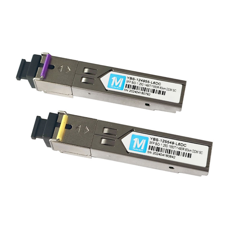 1.25G BIDI 60km 1490nm/1550nmn SC-Anschluss DDM WDM Simplex-Optikmodul Transceiver SFP-Modul Fasertyp SMF