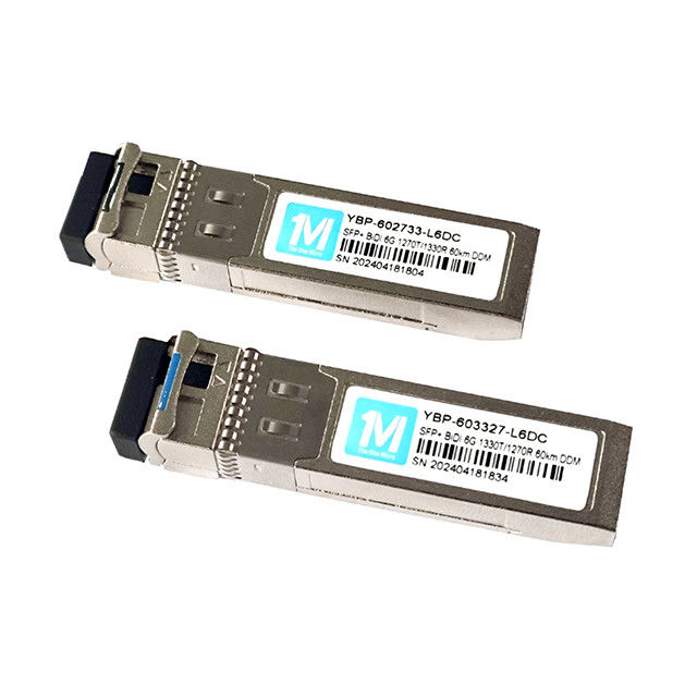 6G SFP BIDI 60km WDM LC Connector DDM Optical Transceiver 1270/1330nm Datenrate 6G Einzelmodus Fasertransceivermodul